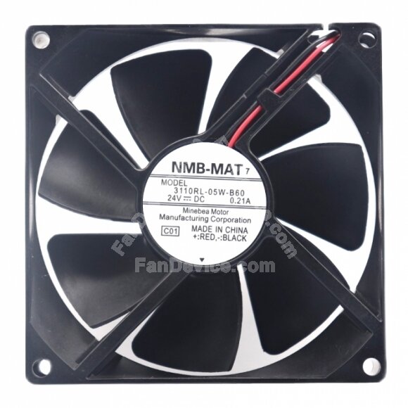 NMB 3110RL-05W-B60 DC 24V 0.21A 2 Wires Axial Cooling Fan