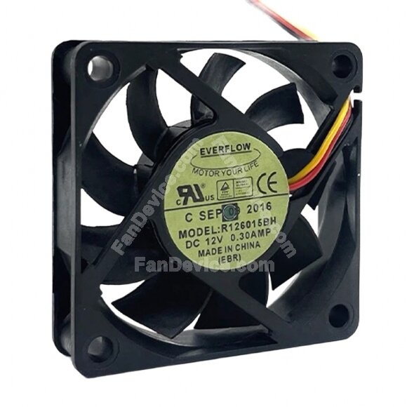 EVERFLOW R126015BH DC 12V 0.30AMP 6015 Axial Cooling Fan