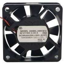 NMB 2406KL-09W-B10 DC 42V 0.05A 2 Wires Axial Cooling Fan
