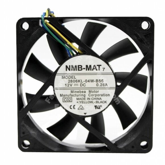 NMB 2806KL-04W-B56 DC 12V 0.28A 4 Wires Axial Cooling Fan