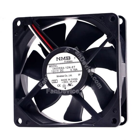 NMB 08025SA-12N-ET DC 12V 0.18A 8025 Axial Cooling Fan