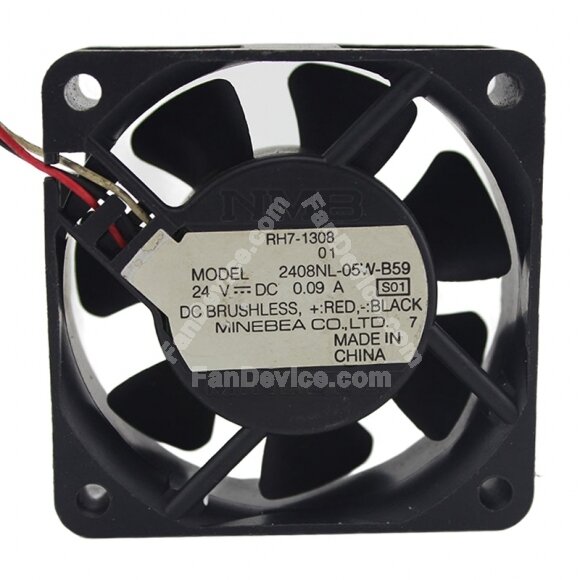 NMB 2408NL-05W-B59 DC 24V 0.09A 6020 Axial Brushless Cooling Fan