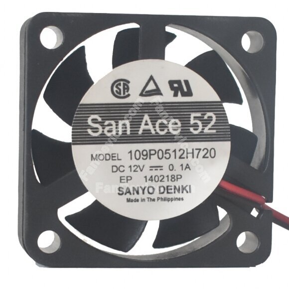 Sanyo Denki San Ace 52 109P0512H720 DC 12V 0.1A 5015 Axial Cooling Fan
