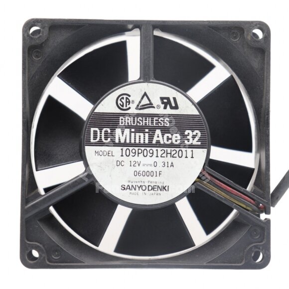 Sanyo Denki 109P0912H2011 DC 12V 0.31A 9032 Axial Brushless Cooling Fan