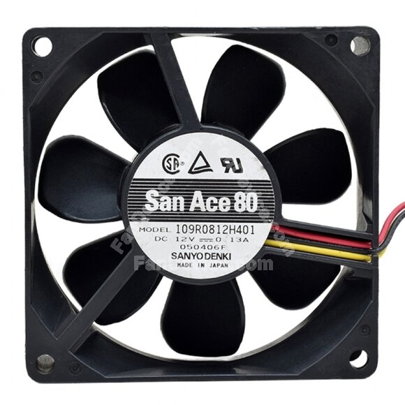 Sanyo Denki San Ace 80 109R0812H401 DC 12V 0.13A 8025 Axial Cooling Fan