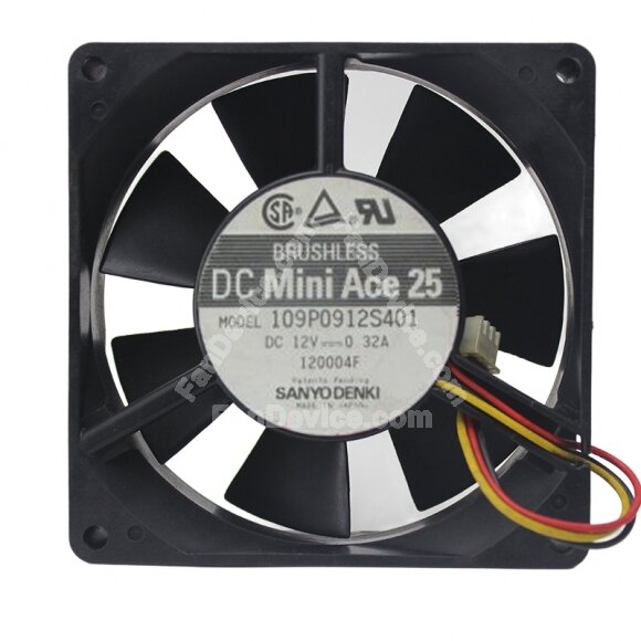Sanyo Denki DC Mini Ace 25 109P0912S401 DC 12V 0.32A 9025 Axial Brushless Cooling Fan