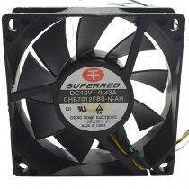 SuperRed CHB7012FBS-N-AH DC 12V 0.43A 7025 Axial Cooling Fan
