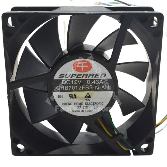 SuperRed CHB7012FBS-N-AH DC 12V 0.43A 7025 Axial Cooling Fan
