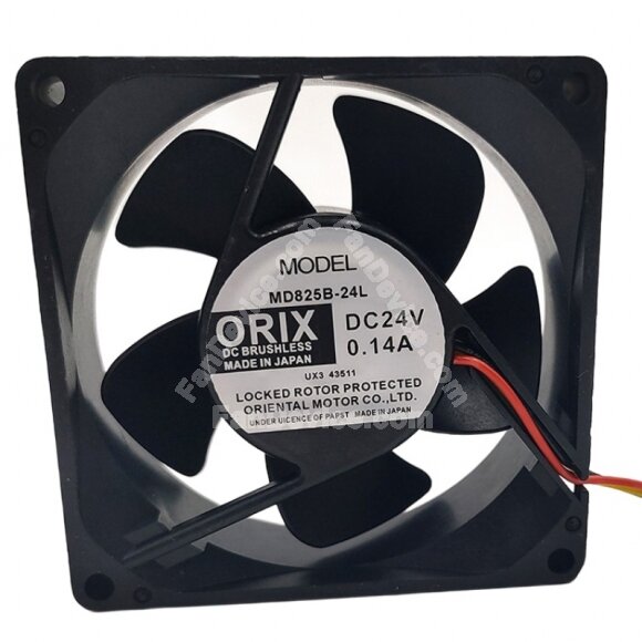 ORIX MD825B-24L DC 24V 0.14A 8025 Brushless Axial Cooling Fan
