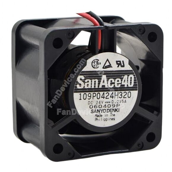 Sanyo Denki 109P0424H320 DC 24V 0.095A 4020 Axial Cooling Fan