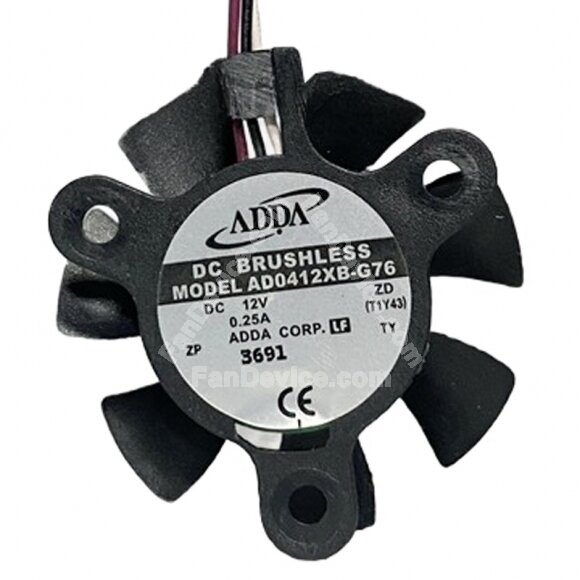 ADDA AD0412XB-G76 DC 12V 0.25A Brushless Axial Cooling Fan