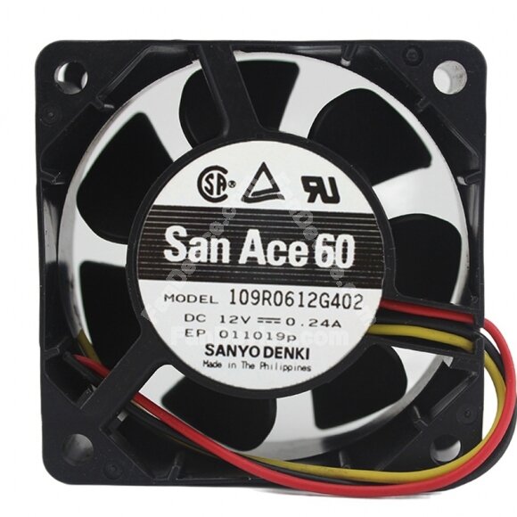 Sanyo Denki 109R0612G402 DC 12V 0.24A 6025 Axial Cooling Fan