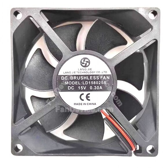 LANG JIE LD158025S DC 15V 0.30A 8025 Axial Brushless Cooling Fan