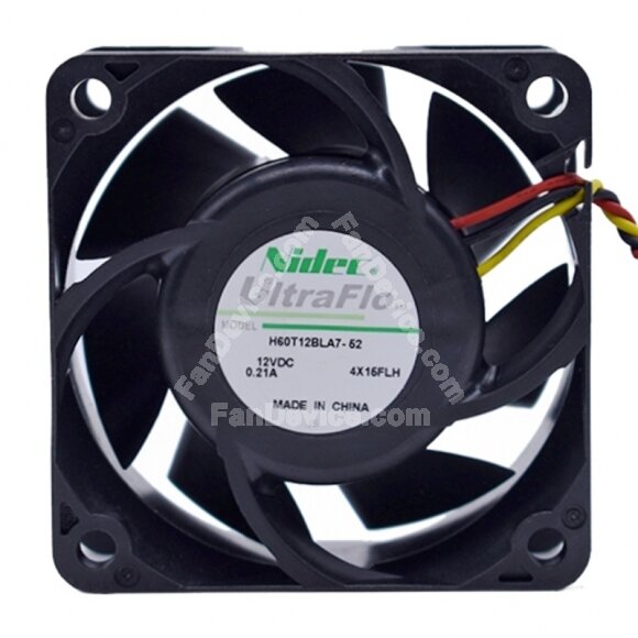 Nidec UltraFlo H60T12BLA7-52 DC 12V 0.21A 6025 Axial Cooling Fan
