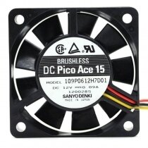 Sanyo Denki 109P0612H7D01 DC 12V 0.09A 2 Wires / 3 Wires Axial Cooling Fan