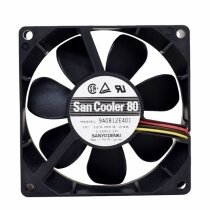 Sanyo 9A0812E401 DC 12V 0.24A 2 Wires / 3 Wires Axial Cooling Fan