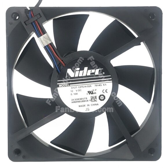 Nidec D12T-12PS14 02A DC 12V 0.10A 2 Wires / 3 Wires Axial Cooling Fan