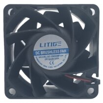 LITIG QC-D6038B12H DC 12V 0.8A 2 Wires Brushless Axial Cooling Fan