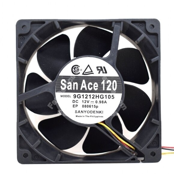 Sanyo Denki 9G1212HG105 DC 12V 0.98A 2 Wires / 3 Wires / 4 Wires Axial Cooling Fan