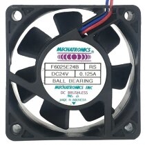 MECHATRONICS F6025E24B RS DC 24V 0.125A 2 Wires Ball Bearing Axial Cooling Fan