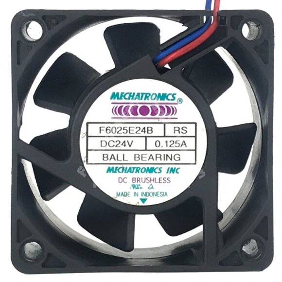 MECHATRONICS F6025E24B RS DC 24V 0.125A 2 Wires Ball Bearing Axial Cooling Fan