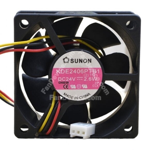 Sunon KDE2406PTB1 DC 24V 2.6W 2 Wires / 3 Wires Axial Cooling Fan