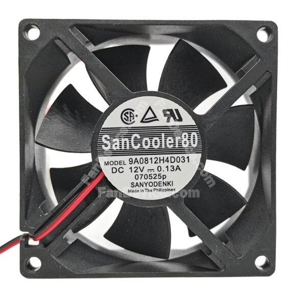 Sanyo Denki San Cooler 80 9A0812H4D031 DC 12V 0.13A 8025 Axial Cooling Fan