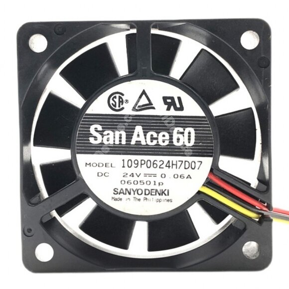 Sanyo Denki San Ace 60 109P0624H7D07 DC 24V 0.06A 6015 Axial Cooling Fan
