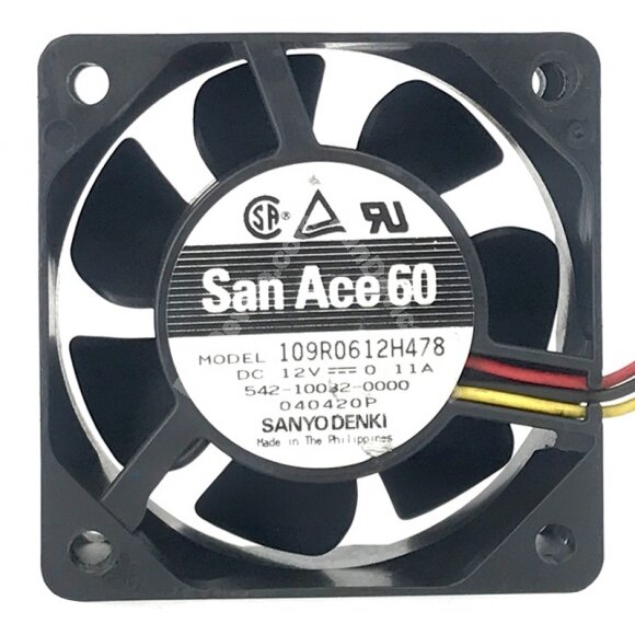 Sanyo Denki San Ace 60 109R0612H478 DC 12V 0.11A 6025 Axial Cooling Fan