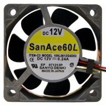 Sanyo Denki San Ace 60L 109L0612G4D03 DC 12V 0.24A 2 Wires / 3 Wires Axial Cooling Fan