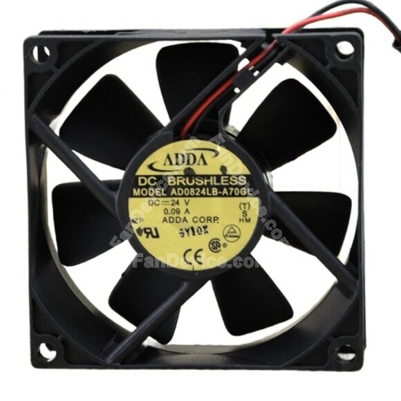 ADDA AD0824LB-A70GL DC 24V 0.09A 2 Wires / 3 Wires / 4 Wires Axial Cooling Fan