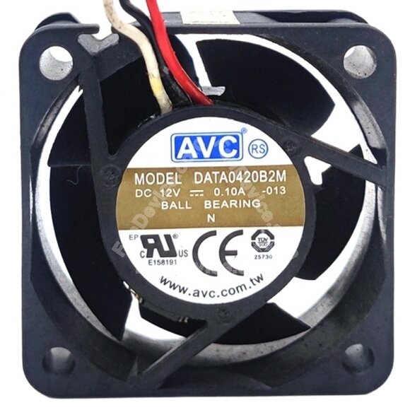 AVC DATA0420B2M DC 12V 0.10A 3 Wires Ball Bearing Axial Cooling Fan