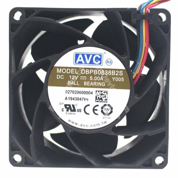 AVC DBPB0838B2S DC 12V 5.00A 2 Wires / 4 Wires Ball Bearing Axial Cooling Fan