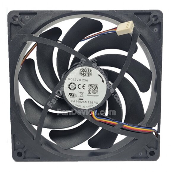 Cooler Master FA14025M12BPC DC 12V 0.25A 14025 PWM Axial Cooling Fan