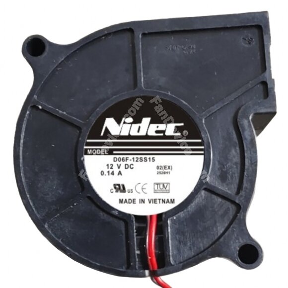 Nidec D06F-12SS15 12V 0.14A 2 Wires Blower Cooling Fan