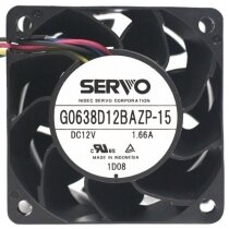Servo G0638D12BAZP-15 12V 1.66A 4 Wires Axial Cooling Fan