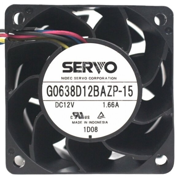 Servo G0638D12BAZP-15 12V 1.66A 4 Wires Axial Cooling Fan
