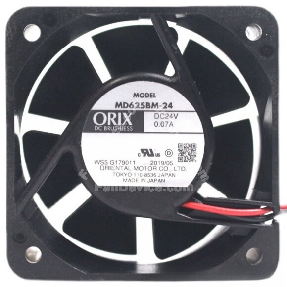 ORIX MD625BM-24 24V 0.07A 2 Wires Axial Cooling Fan