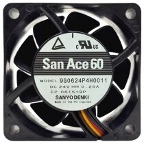 Sanyo Denki 9G0624P4H0011 DC 24V 0.25A 4 Wires 6025 PWM Axial Fan