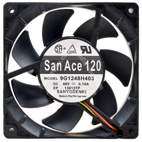 Sanyo Denki 9G1248H403 DC 48V 0.10A 2 Wires / 3 Wires 12025 Axial Fan