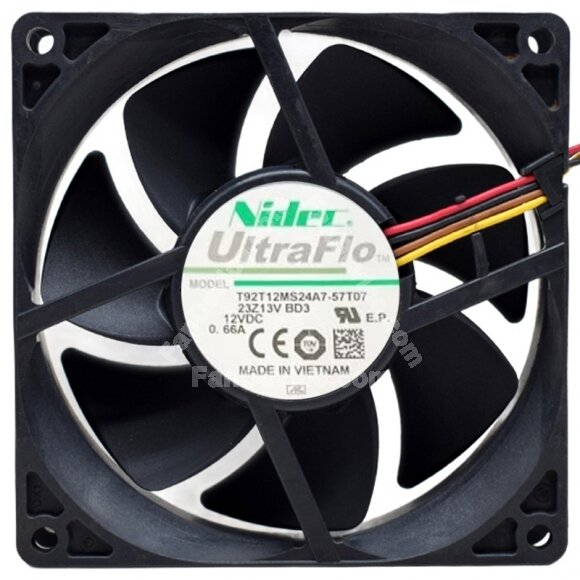 Nidec UltraFlo T92T12MS24A7-57T07 DC 12V 0.66A 4 Wires 9225 Axial Fan