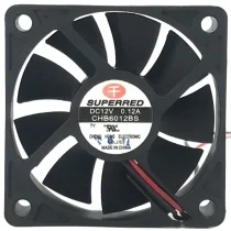 SuperRed CHB6012BS 12V 0.12A 2 Wires Axial Cooling Fan