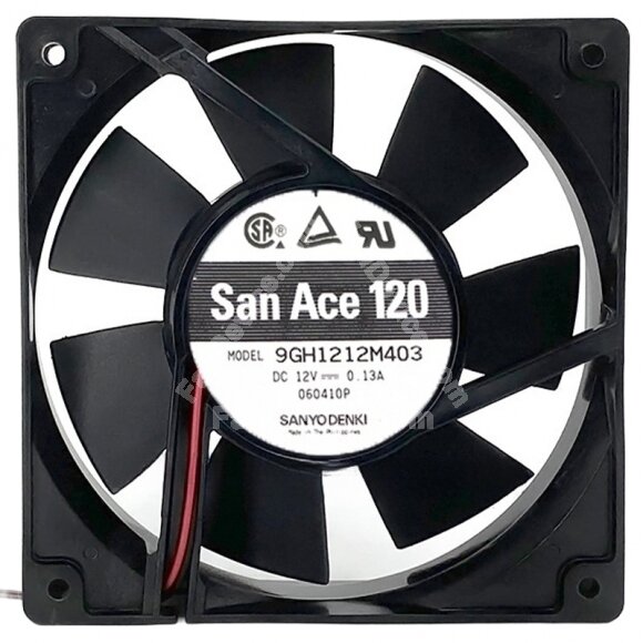 Sanyo 9GH1212M403 12V 0.13A 2 Wires Axial Cooling Fan