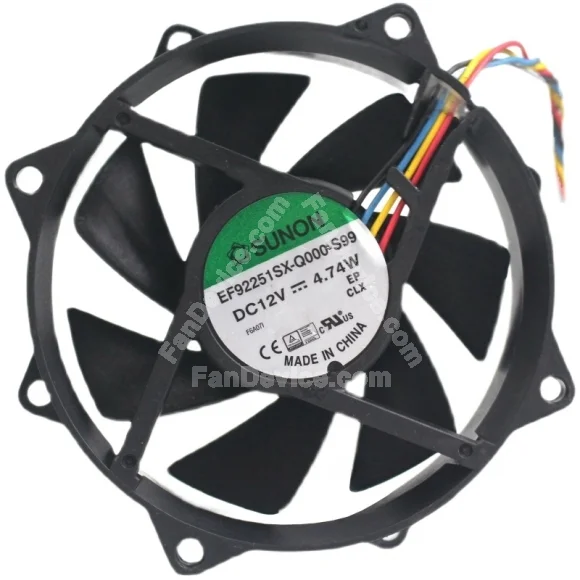Sunon EF92251SX-Q000-S99 12V 4.74W 4 Wires Axial Fan