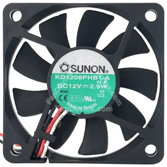 Sunon KD1208PHB1-A 12V 2.9W 3 Wires Axial Cooling Fan