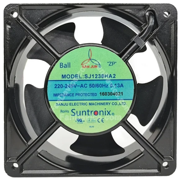 SAN JUN SJ1238HA2 220-240V 0.13A 2 Wires Cooling Fan