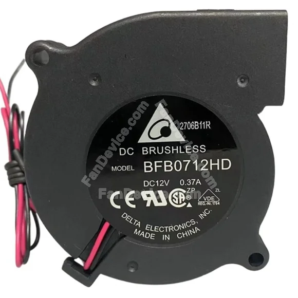 Delta BFB0712HD 12V 0.37A 2 Wires DC Brushless Blower Fan