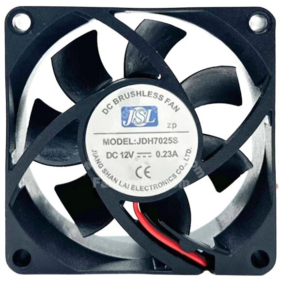 JSL JDH7025S 12V 0.23A 2 Wires DC Brushless Cooling Fan