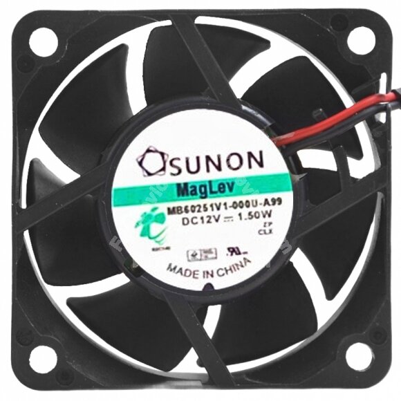 Sunon MB60251V1-000U-A99 12V 1.50W 2 Wires Cooling Fan