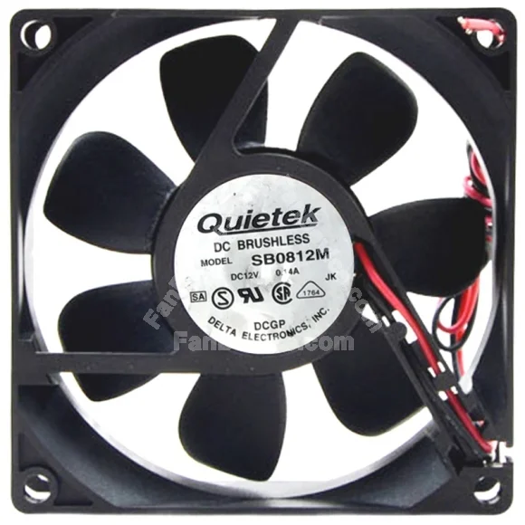 Quietek SB0812M 12V 0.14A 2 Wires Axial Cooling Fan